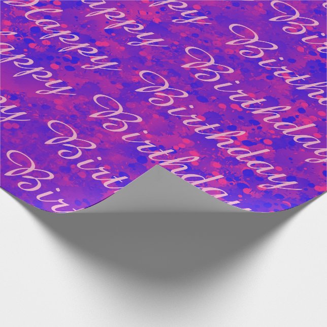 Pink and Blue Happy Birthday Wrapping Paper (Corner)
