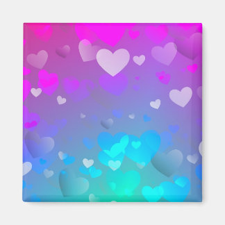 Pink and Blue Hearts Magnet