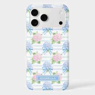 Pink and Blue Hydrangeas Striped