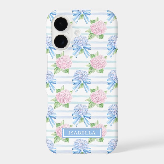 Pink and Blue Hydrangeas Striped (Back)