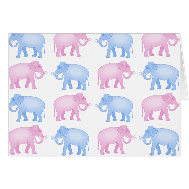 Pink and Blue Indian Elephant Pattern (Front Horizontal)