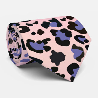 Pink and Blue Leopard Pattern Tie