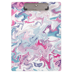 Pink and blue liquid acrylic clipboard
