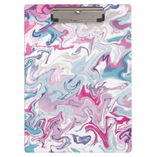 Pink and blue liquid acrylic clipboard
