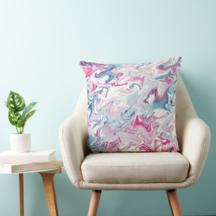 Pink and blue liquid acrylic cushion