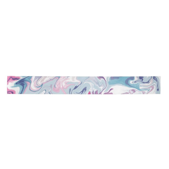 Pink and blue liquid acrylic  satin ribbon (Front)