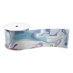 Pink and blue liquid acrylic  satin ribbon