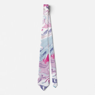 Pink and blue liquid acrylic tie