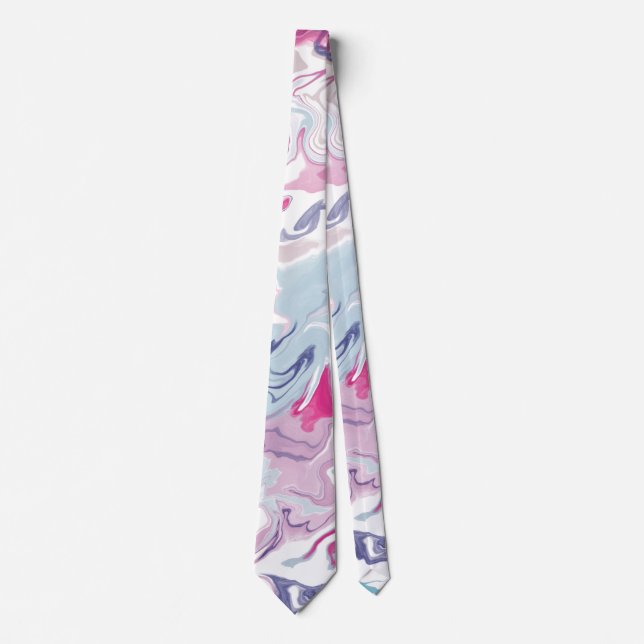 Pink and blue liquid acrylic  tie (Front)