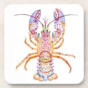 Pink and Blue Lobster Coaster