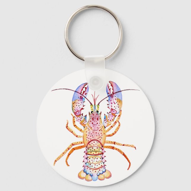 Pink and Blue Lobster Key Ring (Front)