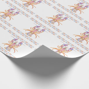 Pink and Blue Lobster Wrapping Paper