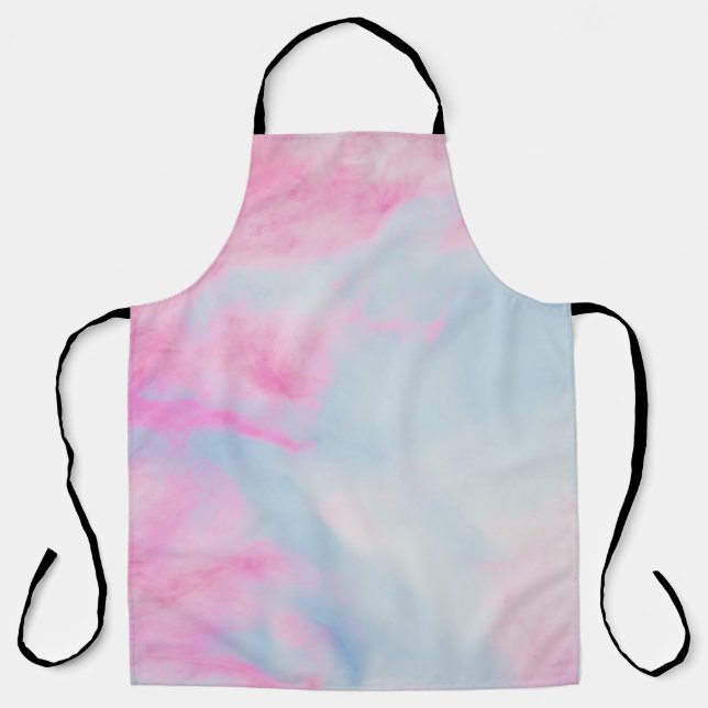 PINK AND BLUE MARBLED BACKGROUND APRON (Front)