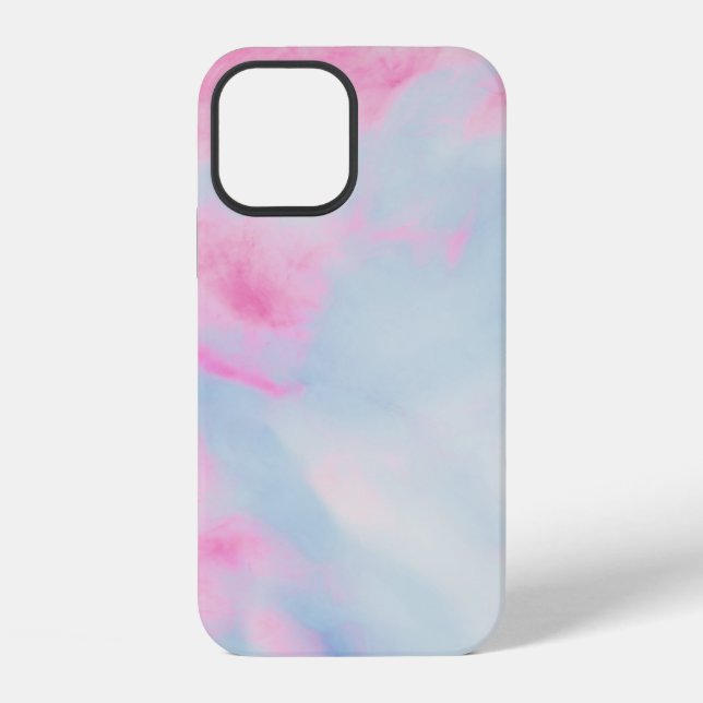 PINK AND BLUE MARBLED BACKGROUND iPhone CASE (Back)
