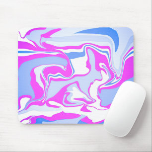 Pink and Blue Marbling Mouse Mat