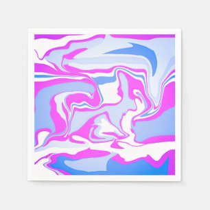 Pink and Blue Marbling Napkin