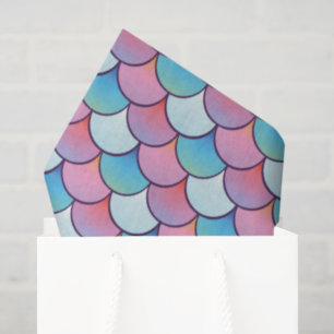 Pink and Blue Mermaid Scales Pattern Tissue Paper