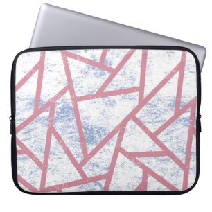Pink and blue mosaic pattern laptop sleeve