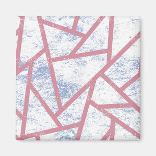 Pink and blue mosaic pattern magnet