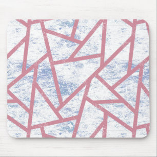 Pink and blue mosaic pattern mouse mat