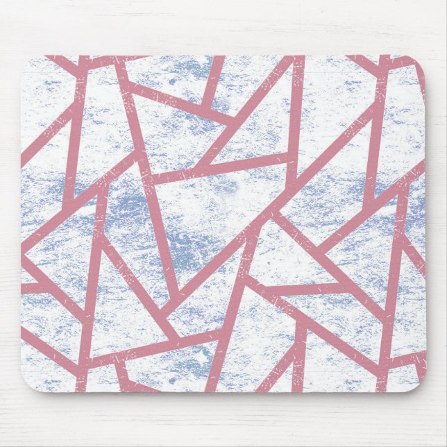 Pink and blue mosaic pattern mouse mat (Front)