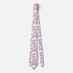 Pink and blue mosaic pattern tie