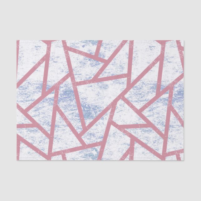 Pink and blue mosaic pattern tissue paper (Front)