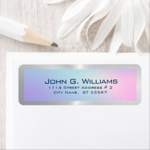 Pink and blue ombre background silver accent