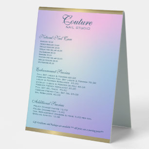 Pink and blue ombre gold accent