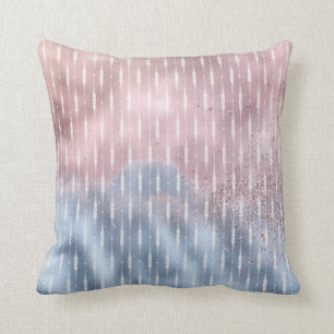 Pink and Blue Ombre Shimmer Glitter Splash Cushion