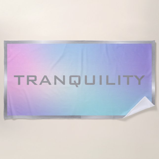 Pink and blue ombre silver frame yoga mat (Front)