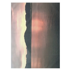 Pink and Blue Ombre Sunset Reflections Landscape  Tablecloth