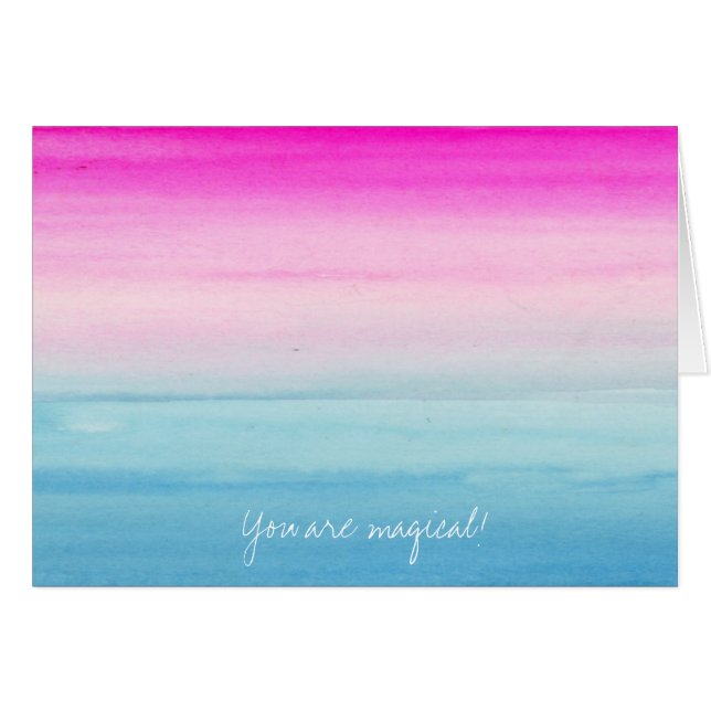 Pink and Blue Ombre Watercolor Motivational (Front Horizontal)