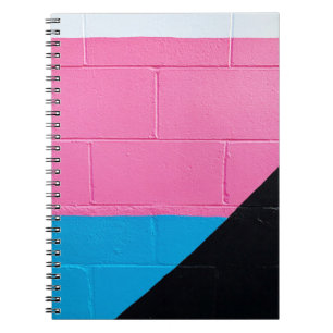 Pink and blue painted wall notebook