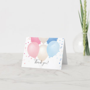 Pink and Blue pastel gender neutral thank you card