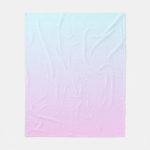 Pink and blue pastel gradient background fleece blanket