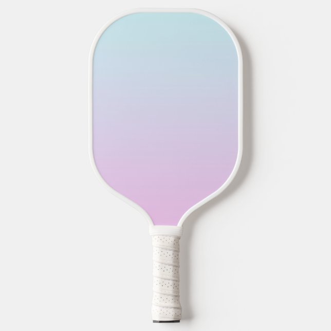 Pink and blue pastel gradient background pickleball paddle (Front)