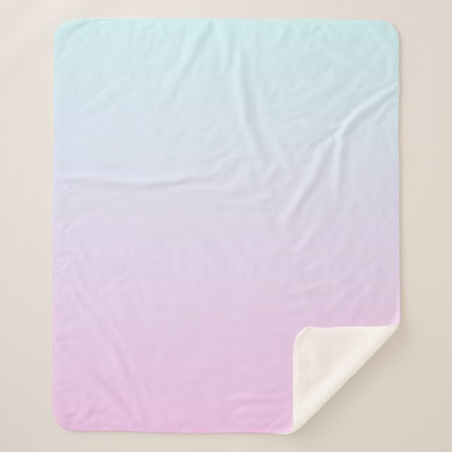 Pink and blue pastel gradient background sherpa blanket (Front)