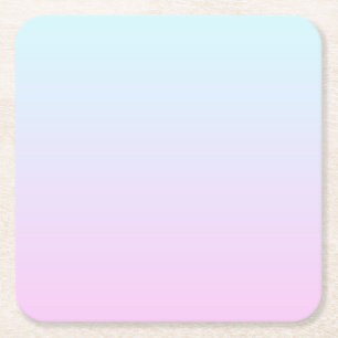 Pink and blue pastel gradient background square paper coaster