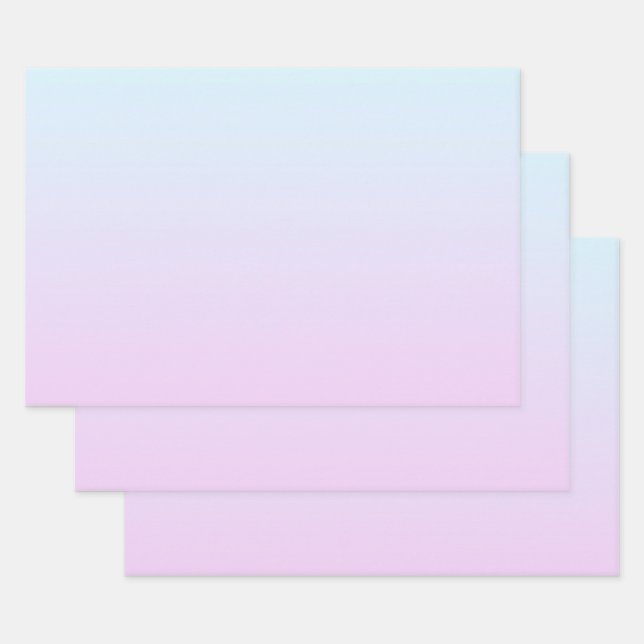 Pink and blue pastel gradient background wrapping paper sheet (Set)