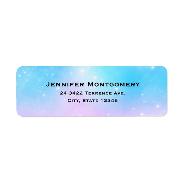 Pink and Blue Pastel Gradient Sky Address (Front)