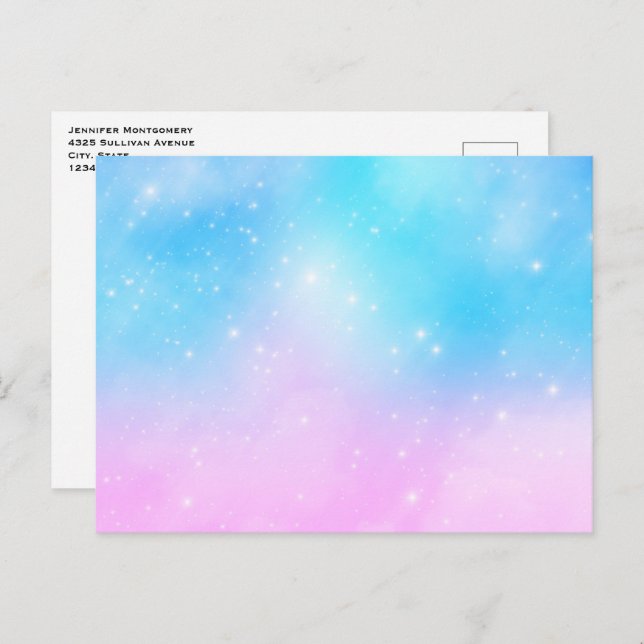 Pink and Blue Pastel Gradient Sky Postcard (Front/Back)