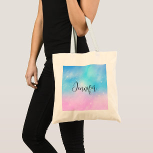 Pink and Blue Pastel Gradient Sky Tote Bag