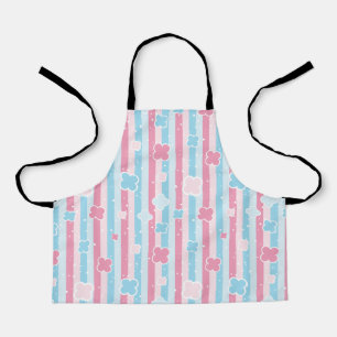 Pink And Blue Patterned Font Circles Design Apron