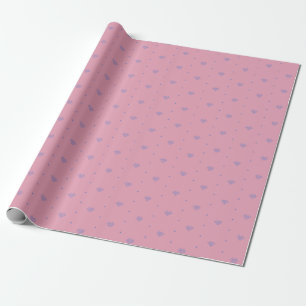 Pink and Blue Pixel Hearts Wrapping Paper