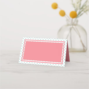 Pink and Blue Polka Dot Place Card