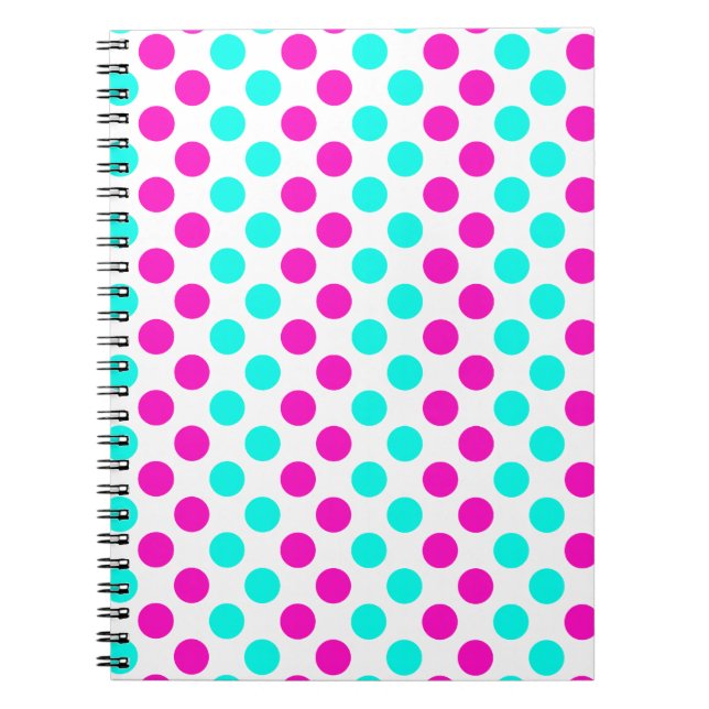 Pink and Blue Polka Dots Notebook (Front)