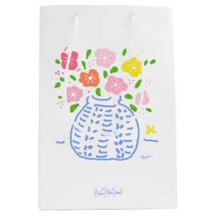 Pink and Blue Posy Vase Gift Bag