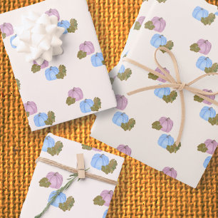 Pink and Blue pumpkin gender reveal gift wrap