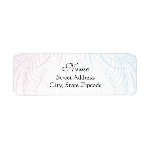 Pink and Blue Return Address Label